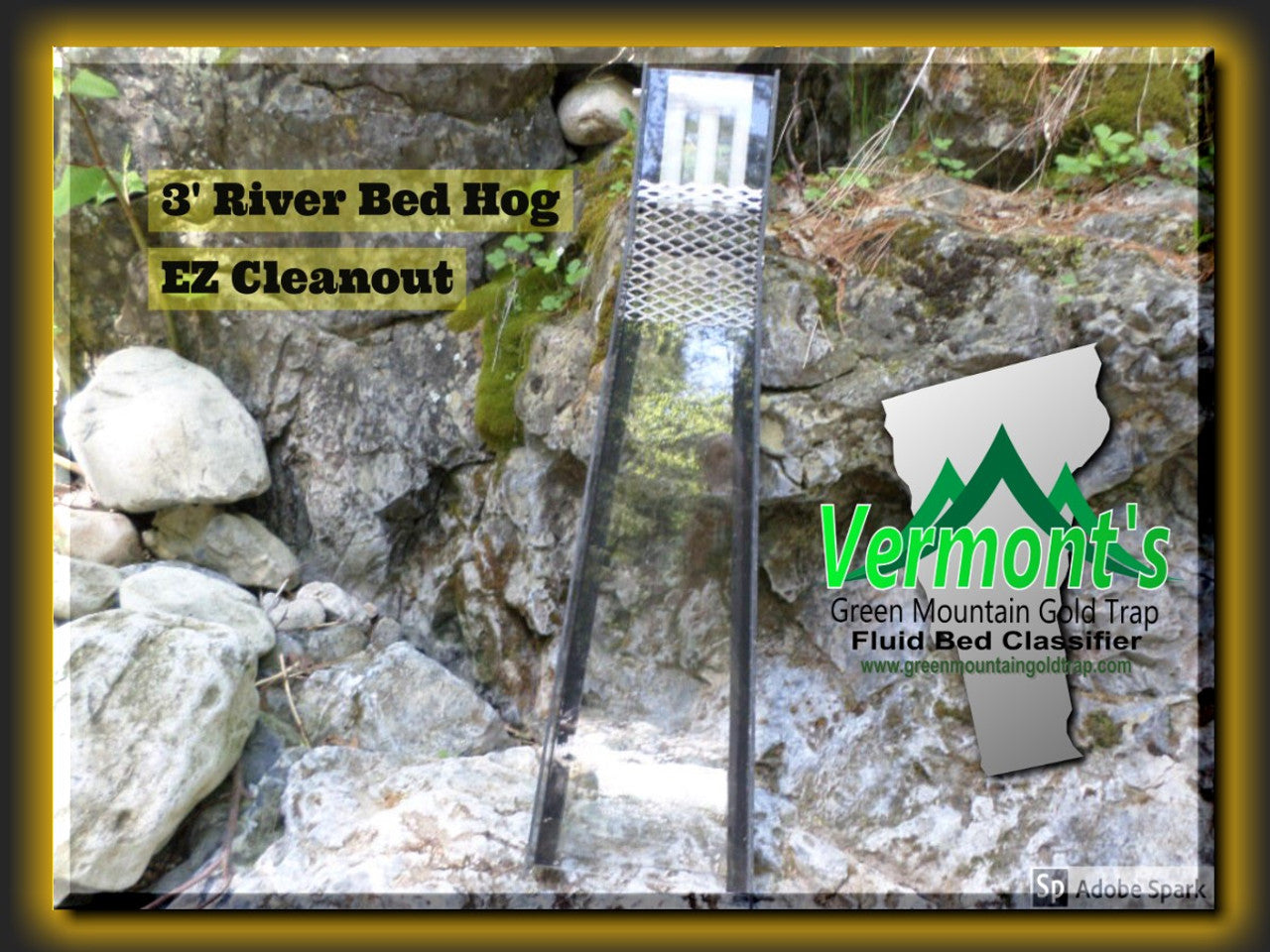 3' long EZ Cleanout River Bed Hog -FLUID BED NON-SLUICE