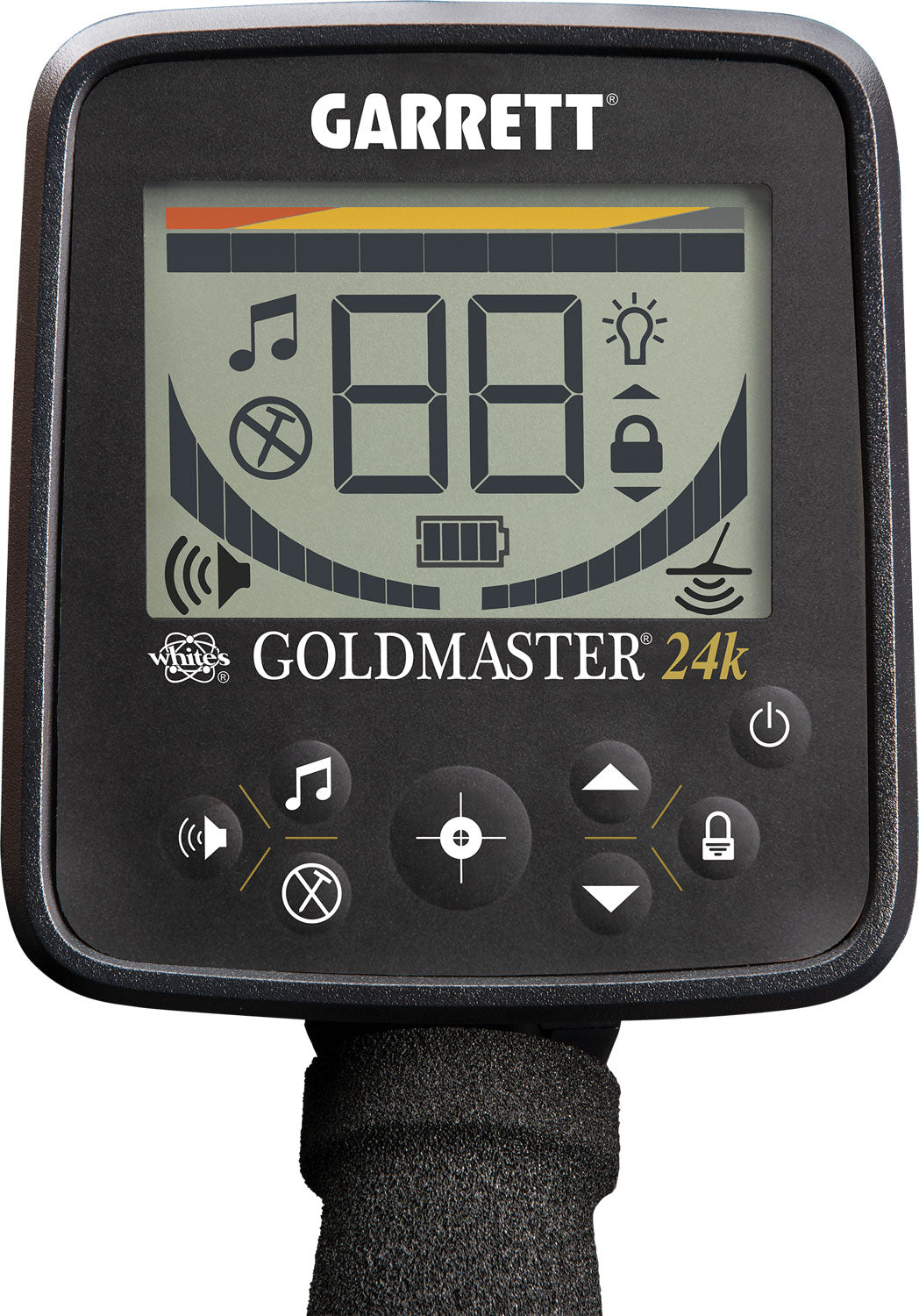 Goldmaster 24k with 6" x 10" DD Waterproof Searchcoil, Headphones, 8 "AA" Rechargeable Batteries, and Battery Charger