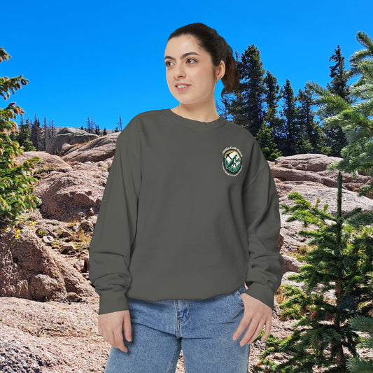 Mantis Mountain Trail Logo Sweatshirt | Adventure Hiking Crest