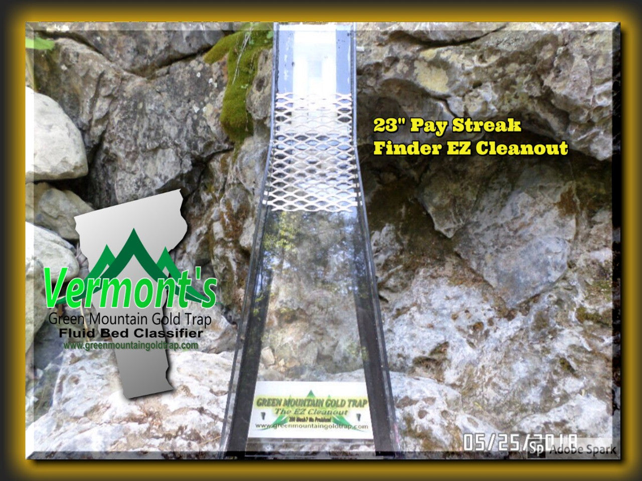 The 23 inch EZ Cleanout Pay Streak Finder - FLUID BED NON-SLUICE