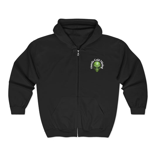 Green Alien Logo Mantis Gold Mining Hoodie | Zip Jacket