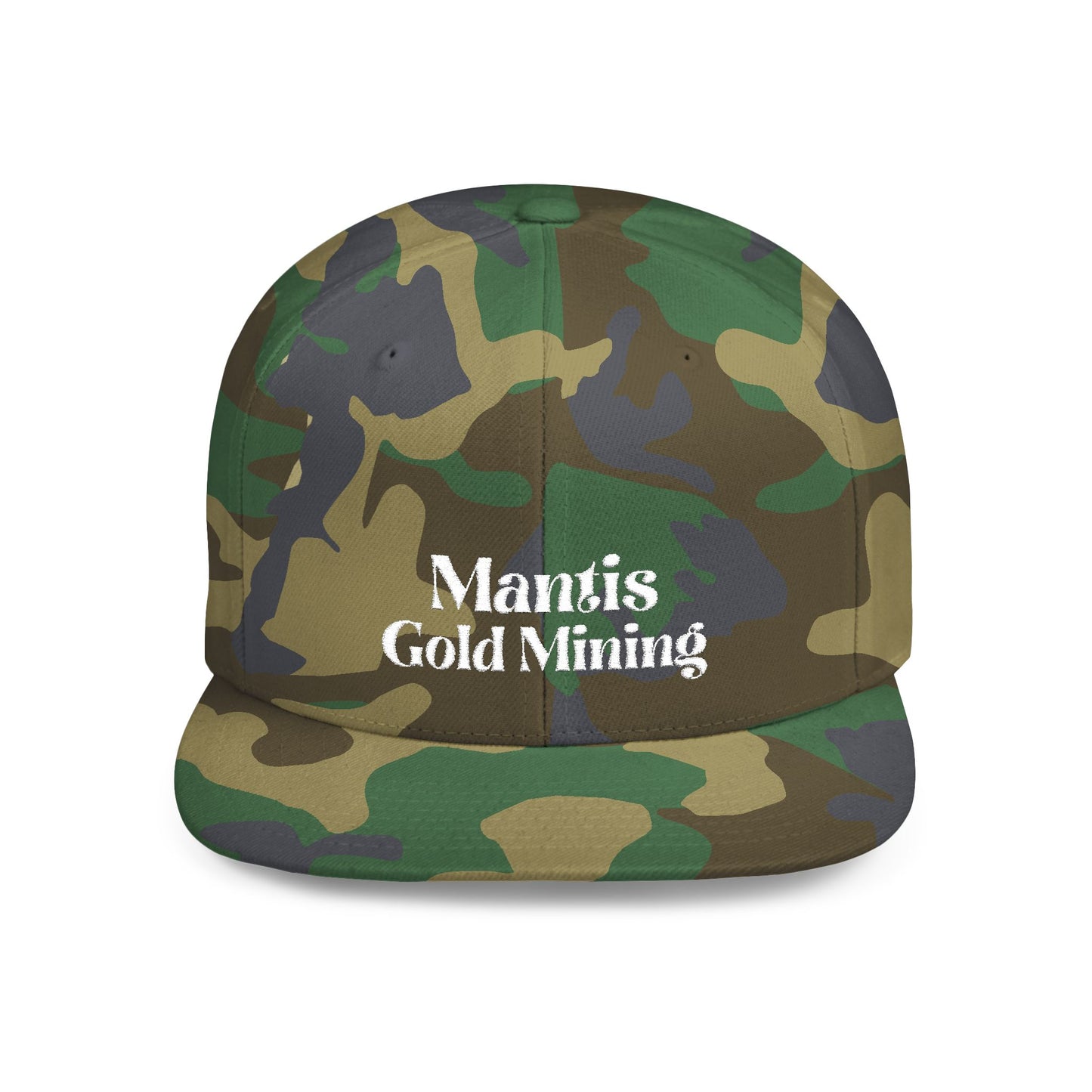 Mantis Gold Mining Flat Bill Snapback | Embroidered Hat